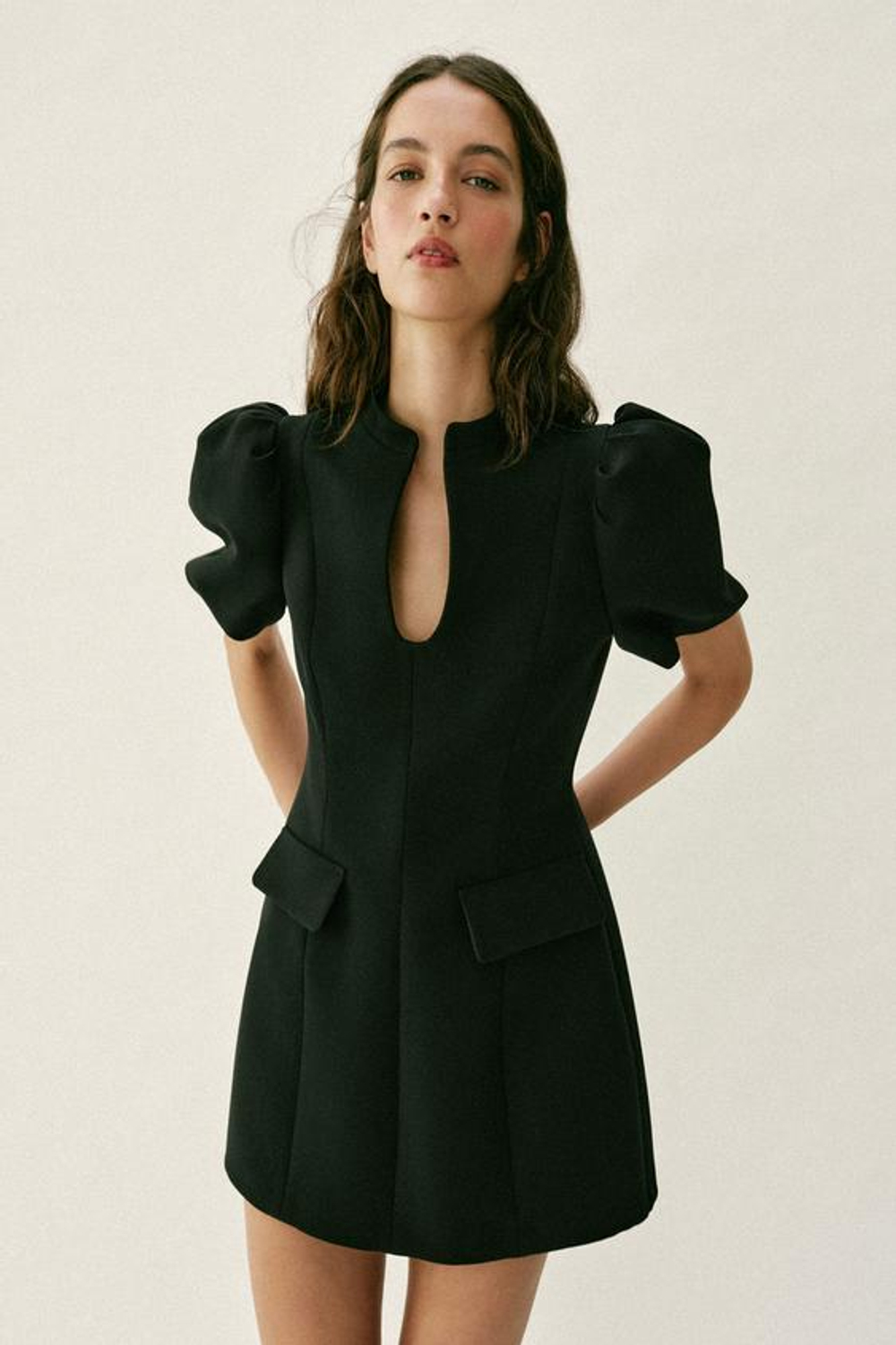 КОРОТКОЕ ПЛАТЬЕ С БАЛОННЫМИ РУКАВАМИ - ZARA