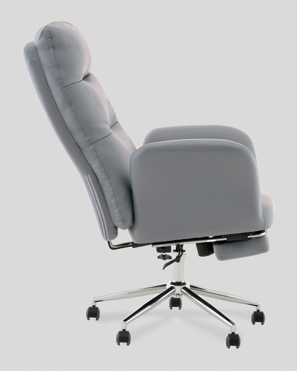 Кресло руководителя TopChairs Solid с оттоманкой серый