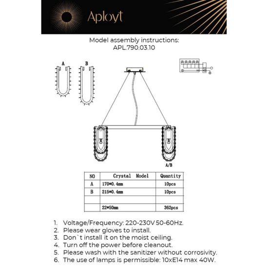 Люстра подвесная APL.790.03.10