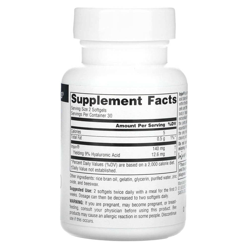 Source Naturals, Injuv, гиалуроновая кислота, 70 мг, 60 мягких таблеток