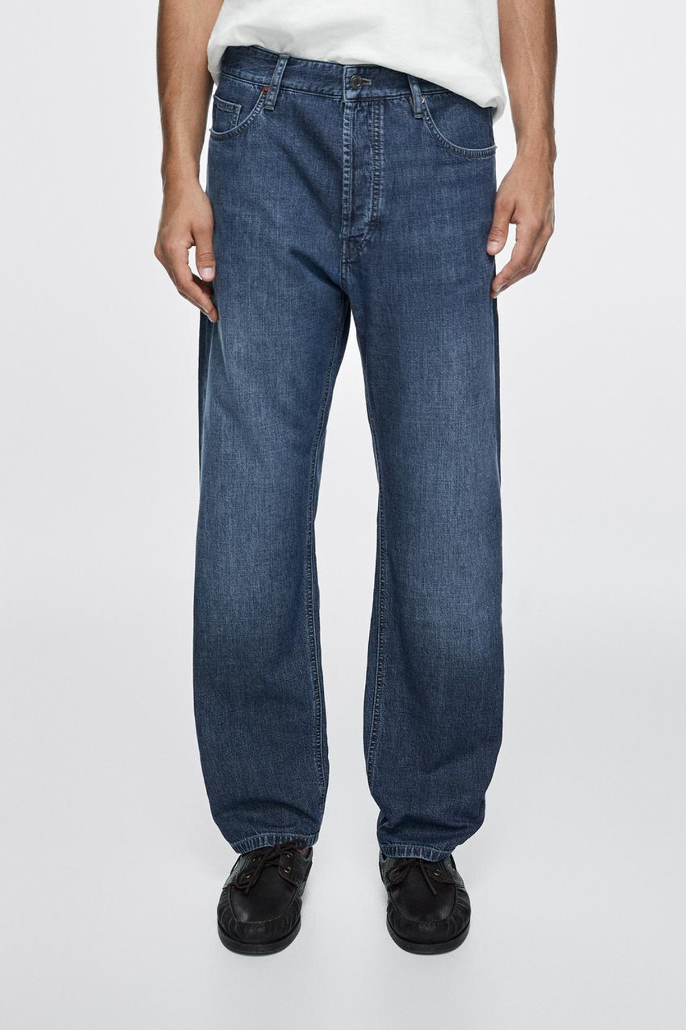 Massimo Dutti Легкие хлопковые джинсы прямого кроя, индиго