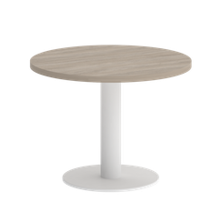 Home Office Стол журнальный круглый VR.SP-5-60.1G Дуб Аттик/Металл Белый 600*600*453