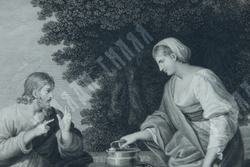 Карл Генрих Раль (1779 - 1843). Христос и Самарянка у колодца. Гравюра по металлу.19 в.