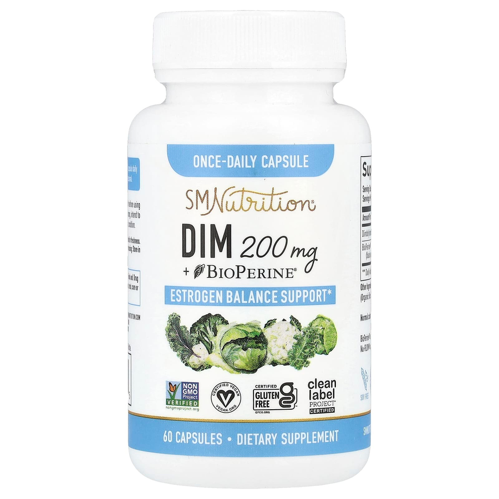 SMNutrition, DIM + BioPerine®, 60 капсул