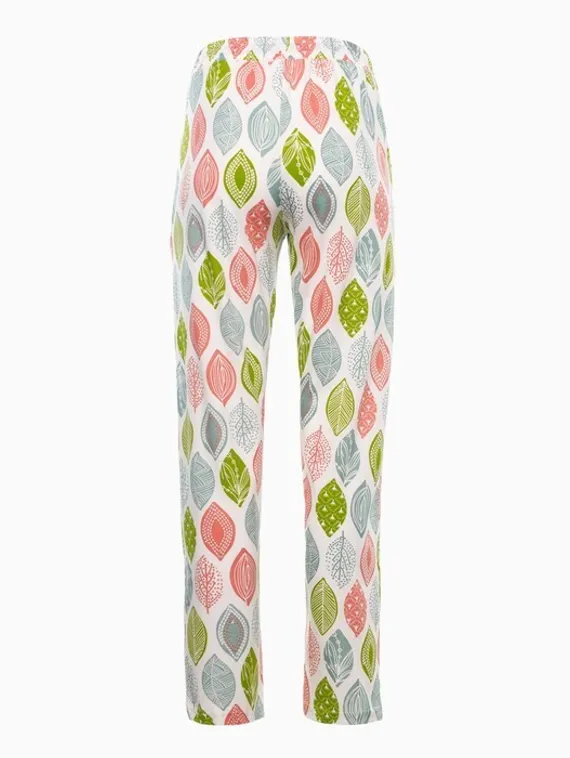 Брюки женские с принтом, цвет белый, размер 48