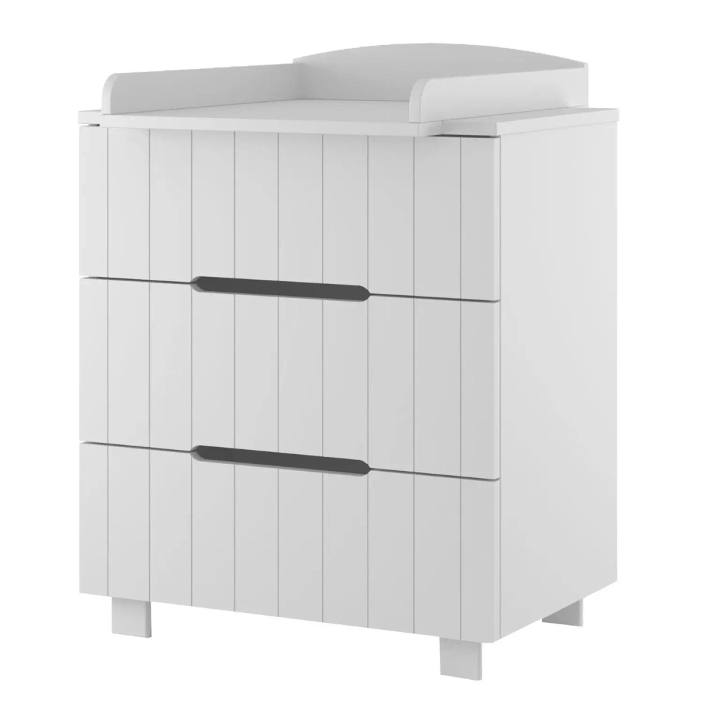 Комод Incanto VIKKI 800/3 со съемным пеленальным столиком, МДФ белый
