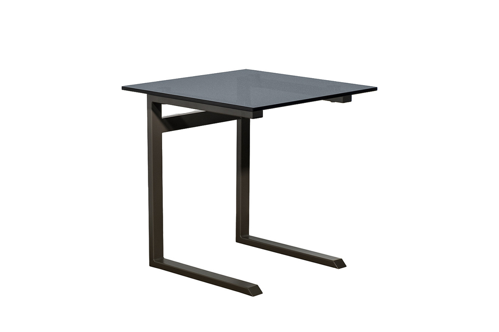 Стол журнальный приставной серый, стекло тонированное 50x50x50см Garda Decor