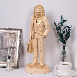 Скульптура Лев Бизнесмен Айвори