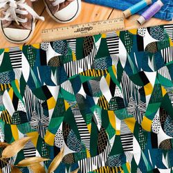 Ткань премиум таффета этнические изумруды