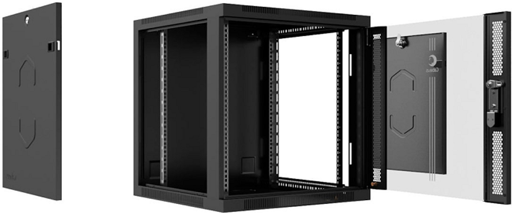 Шкаф настенный 19", 18U Cabeus SH-05F-18U60/35-R-BK
