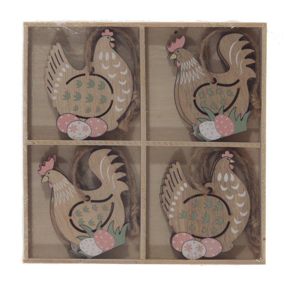 GAEM Набор из 8-ми изделий декоративных подвесных "Курица/Петух" (4,5*0,5*6), L12,5 W12,5 H1,5 см