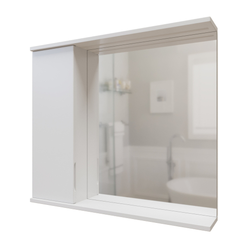 Зеркальный шкаф "Лайн-80" левый с подсветкой (ПВХ)