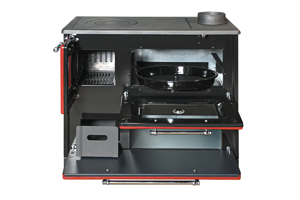 Печь отопительно-варочная  со встроенной духовкой Hosseven 4012 C  GLASS