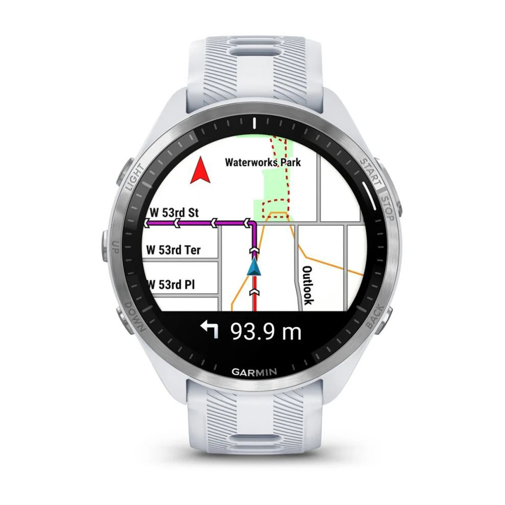 Смарт часы Garmin Forerunner 965 белые, титановый безель, с белым ремешком