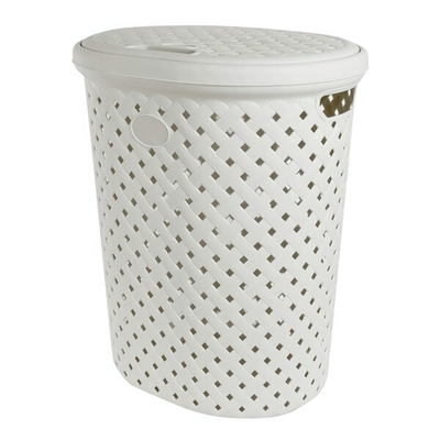 Корзина для белья Plast Team Rattan 42л 415х330х510 мм молочный туман