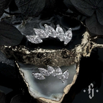 Кластер "Curv Marquise" - Белое золото - White CZ