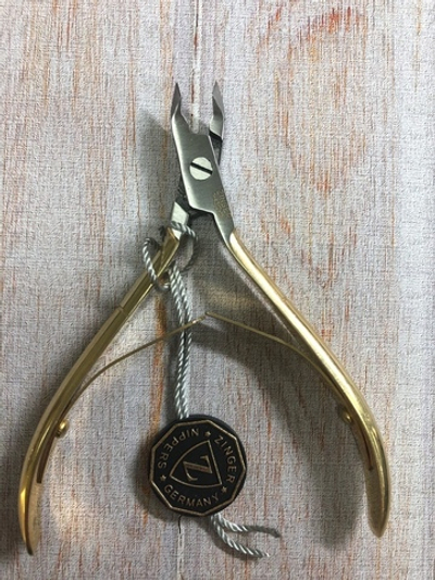 ZINGER Кусачки  для кожи с ручной заточкой золотые(aoa-57)