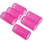 Бигуди липучки, 6шт., однотонные, фуксия, d-3см