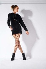 Фантазийные колготки в крупную сетку (Размер: S-M-L) (Цвет: черный)