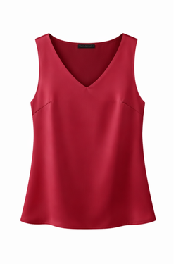 Брусничный атласный топ Лея