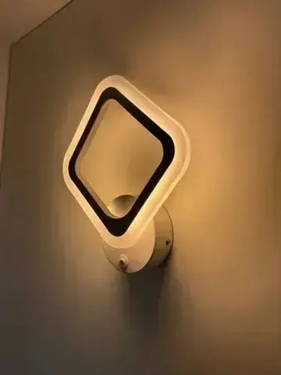 Бра с кнопкой, настенный светодиодный светильник белый, ромб, квадрат 8822/1 WH, 16 ВТ, комнатное освещение 5 кв. м. 1801