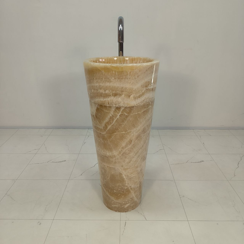Раковина напольная из оникса Yellow ON-55007 90*40*40  0205