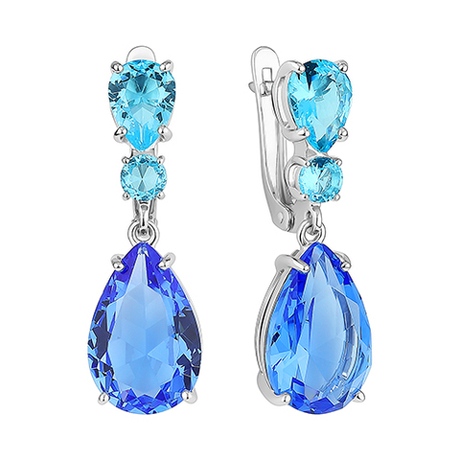 Серьги из серебра с кварцем