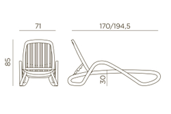 Шезлонг Nardi Eden с подлокотниками, белый