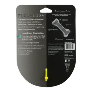 Двухслойная жевательная косточка Playology DUAL LAYER BONE для собак мелких пород с ароматом курицы, маленькая