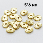 Бусина, цвет золото, размер 5*6 мм, цена за 10 шт