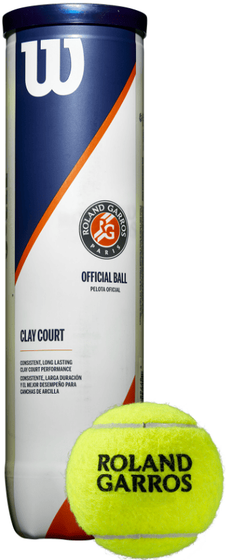 Мячи теннисные Wilson Roland Garros Clay (4 мяча в банке), арт. WRT115000