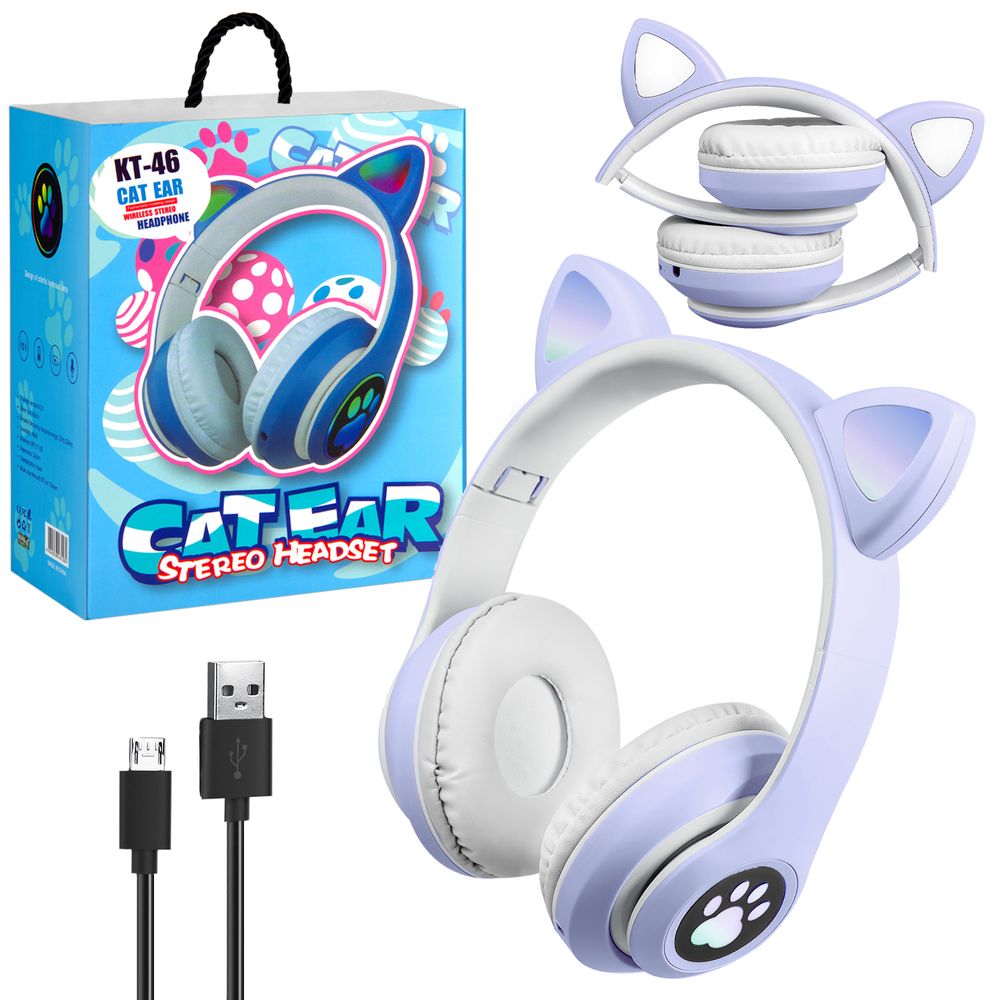 Полноразмерные Bluetooth наушники Cat Ear KT-46 (фиолетовый)