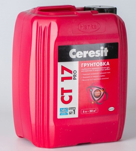 Грунтовка Ceresit CT 17 PRO глубокого проникновения, 5 л