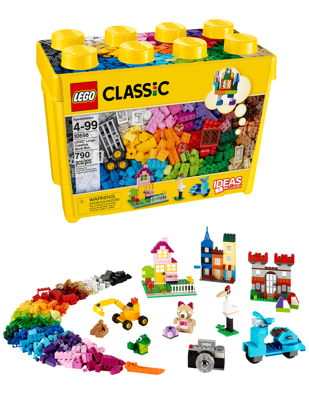 Конструктор Лего Классик Большая коробка творческих кирпичиков 10698 | LEGO Classic Creative Brick Box 790 деталей 4+