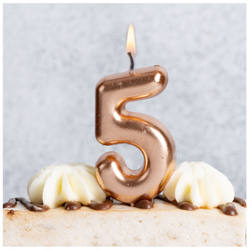 Свечи-цифры Розовое золото 4,5см