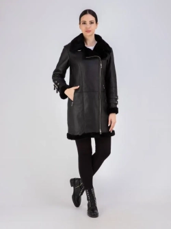 Дубленка натуральная авиатор длинная Турция