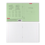 Тетрадь 12л., крупная клетка, Erich Krause, скрепка, блок офсет, мелованный картон "Классика Visio ", зеленая