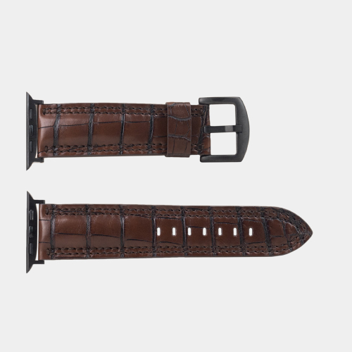 Ремешок для Apple Watch Ultra 49mm из кожи аллигатора, коричневого цвета