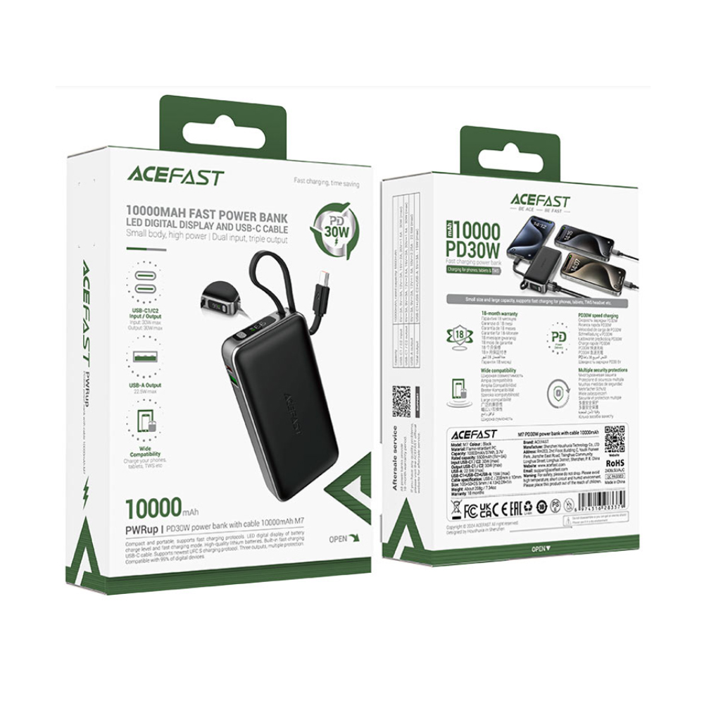 M7-10000 PD30W power bank with cable