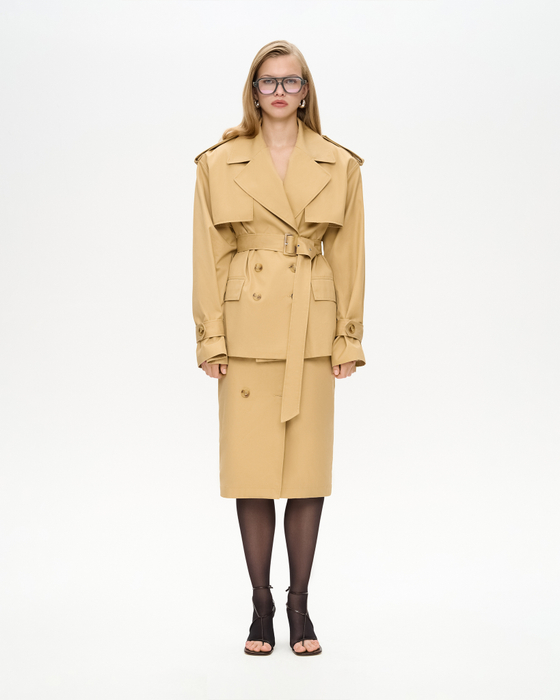 Тренч укороченный из хлопка