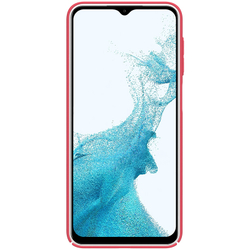 Тонкий жесткий чехол красного цвета от Nillkin для смартфона Samsung Galaxy A23 4G и 5G, серия Super Frosted Shield