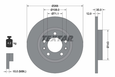 TEXTAR - 92268003-TET - Brake Disc
