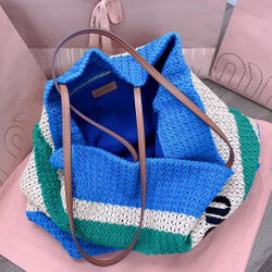 Miu Miu Woven Fabric Tote Bag