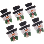 Прищепки декоративные «Снеговичок с бантом» 3,5 см (набор 6 шт)