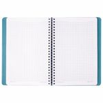 Тетрадь А5 (148x218 мм), BRAUBERG "Office PRO", гибкая, под кожу, гребень, 80 л., бирюзовая, 111043