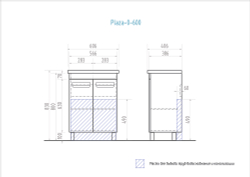 Тумба Vigo Plaza 600 (606х406х830 мм) с умывальником (tn.PLA.FOS.60.2D)
