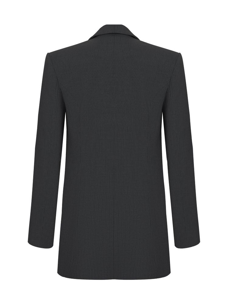 Жакет однобортный в полоску