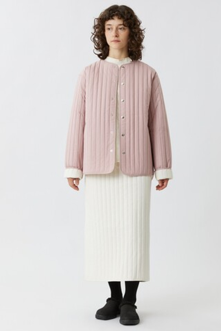 Стеганая юбка из молочной бархатистой мембраны