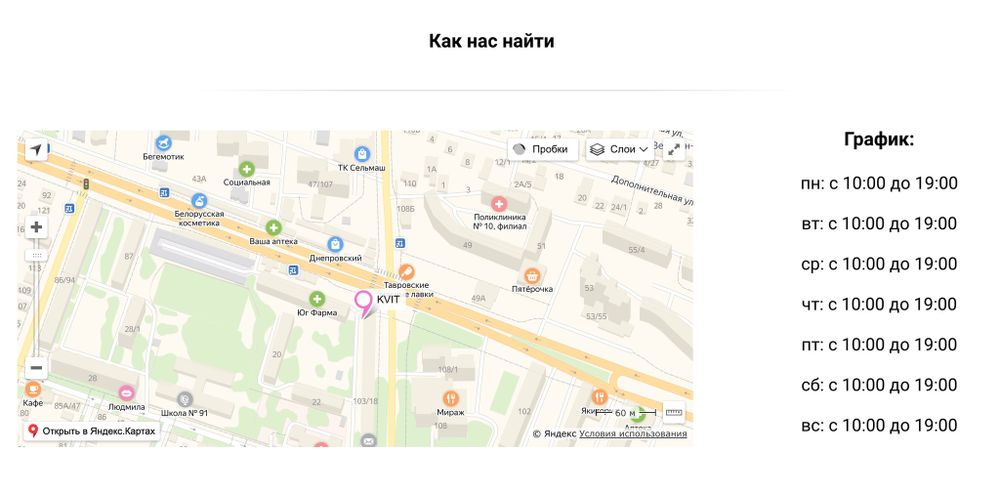 Форма с картой и графиком на главную