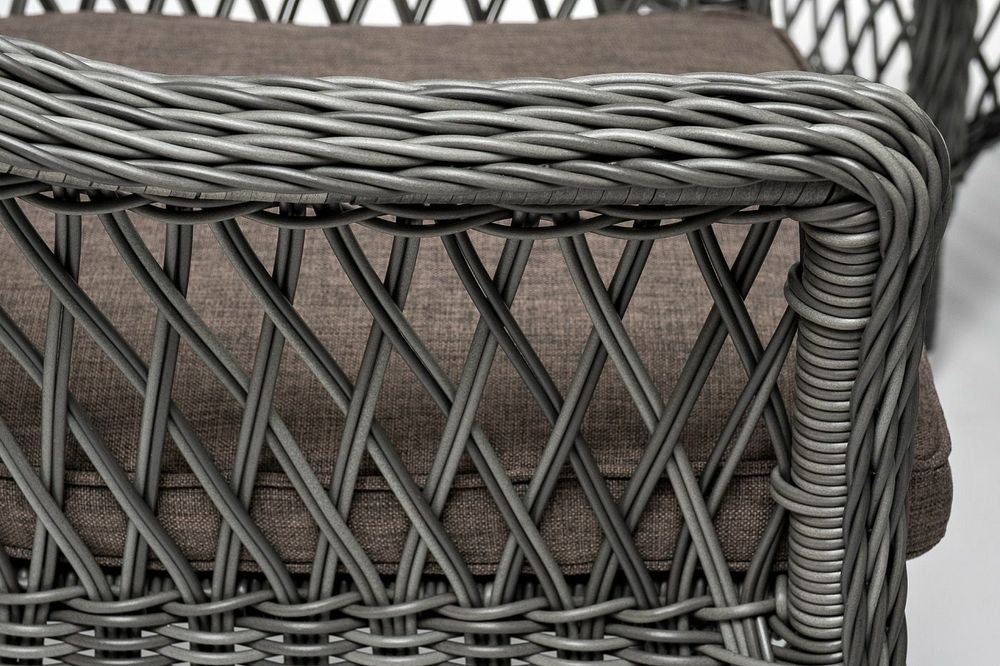 "Дольче" обеденная группа из искусственного ротанга, цвет графит